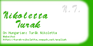nikoletta turak business card